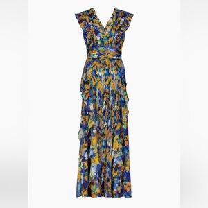 BCBG Sleeveless Printed Pleated Maxi Dress